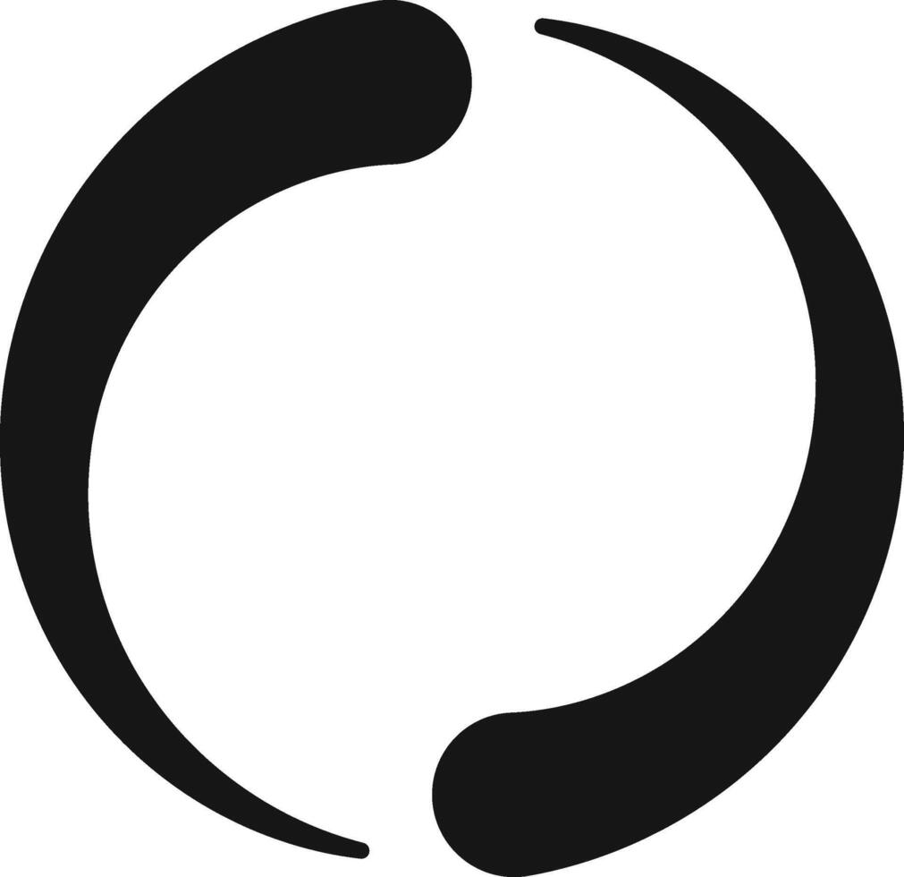 cargando icono presentando dos negro líneas giratorio a crear un incompleto círculo, representando un en marcha proceso, progreso, y el concepto de esperando en un minimalista diseño vector