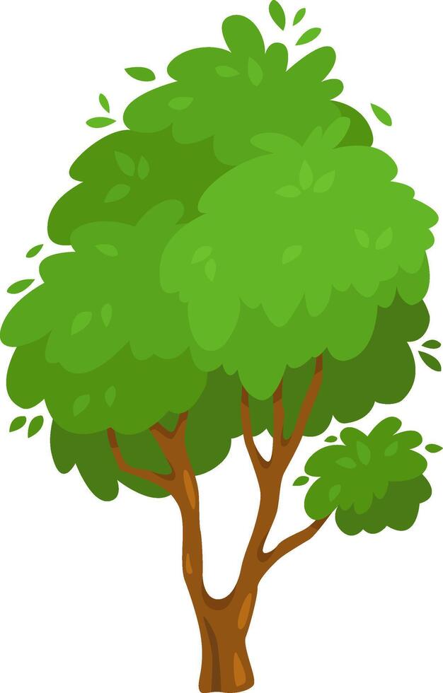 Green tree with lush foliage vector