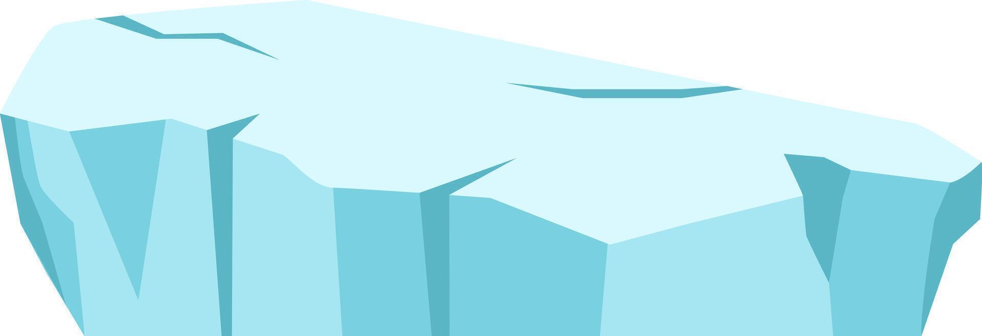 Iceberg floating on arctic waters, featuring deep cracks across its surface, symbolizes the pressing issues of global warming and climate change affecting the planet's fragile ecosystems vector