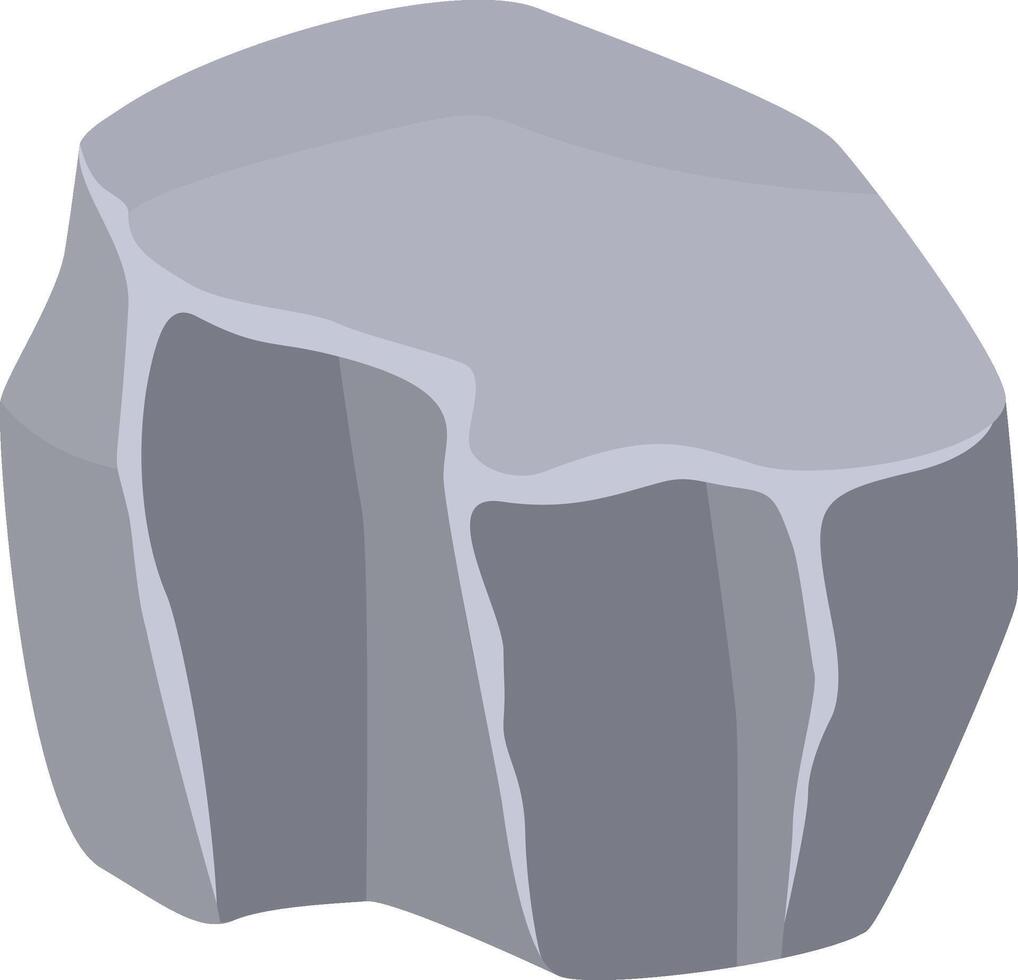 Cartoon illustration featuring a gray rock with a flat top surface, perfect for enhancing educational materials, nature documentaries, or enriching game environments vector