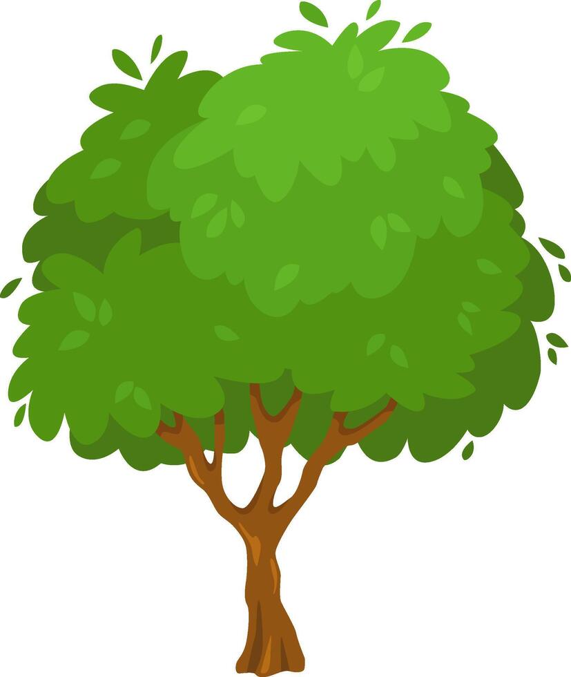 Cartoon style green tree illustration vector