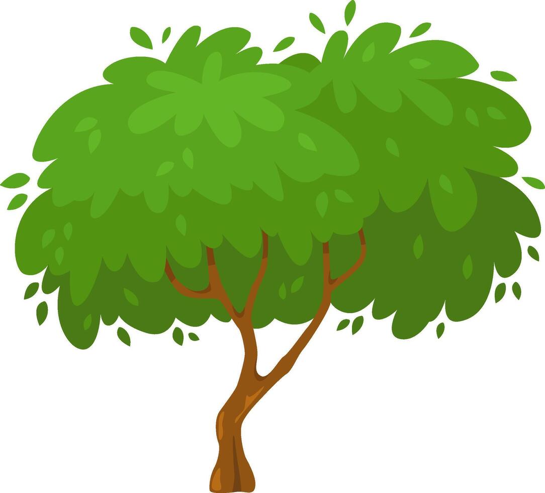 Green tree illustration with multiple leaves vector