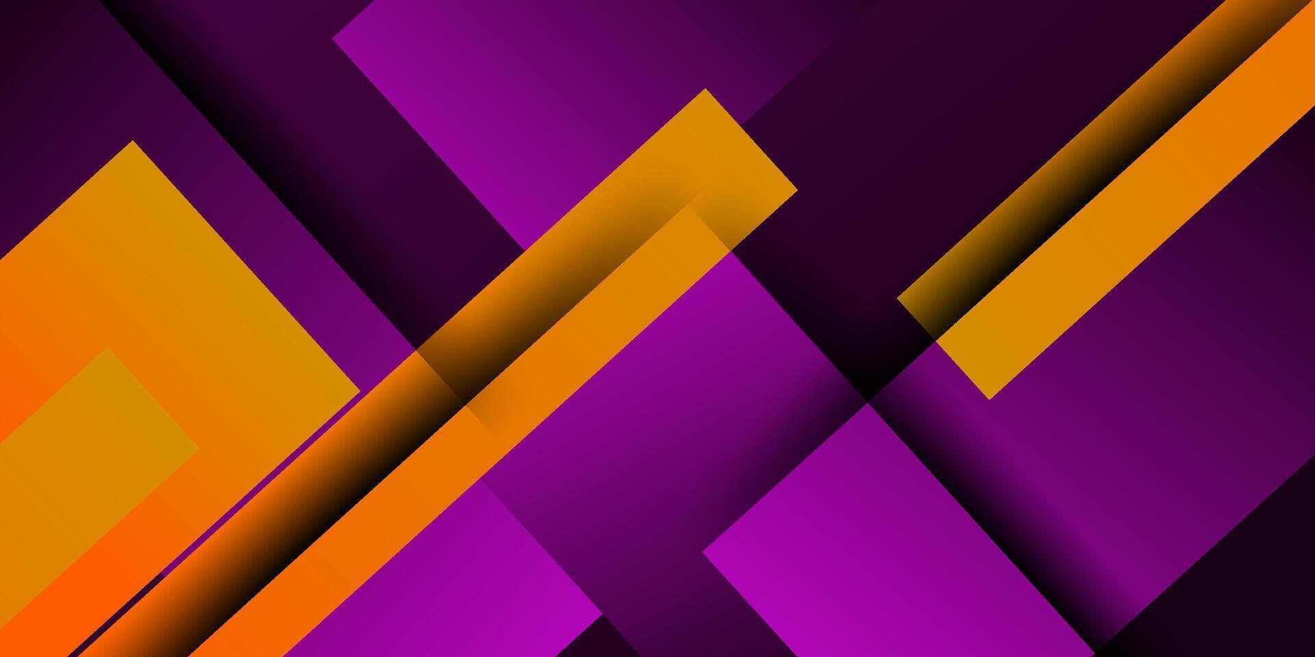 Abstract overlapping square 3D background with gradient purple and orange color design. Trendy pattern with shadow. Eps10 vector