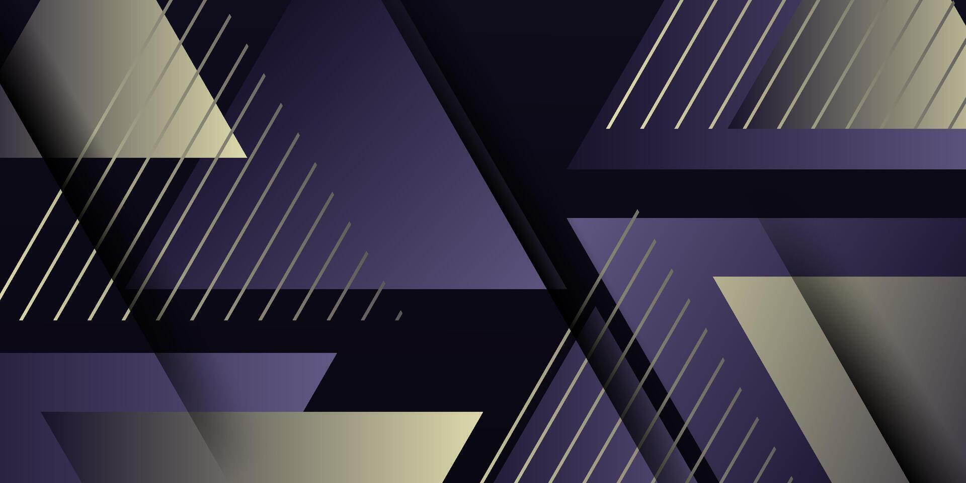 Abstract dark blue overlapping triangle pattern on 3D background with shadow. Soft blue and yellow colors on the background. Eps10 vector