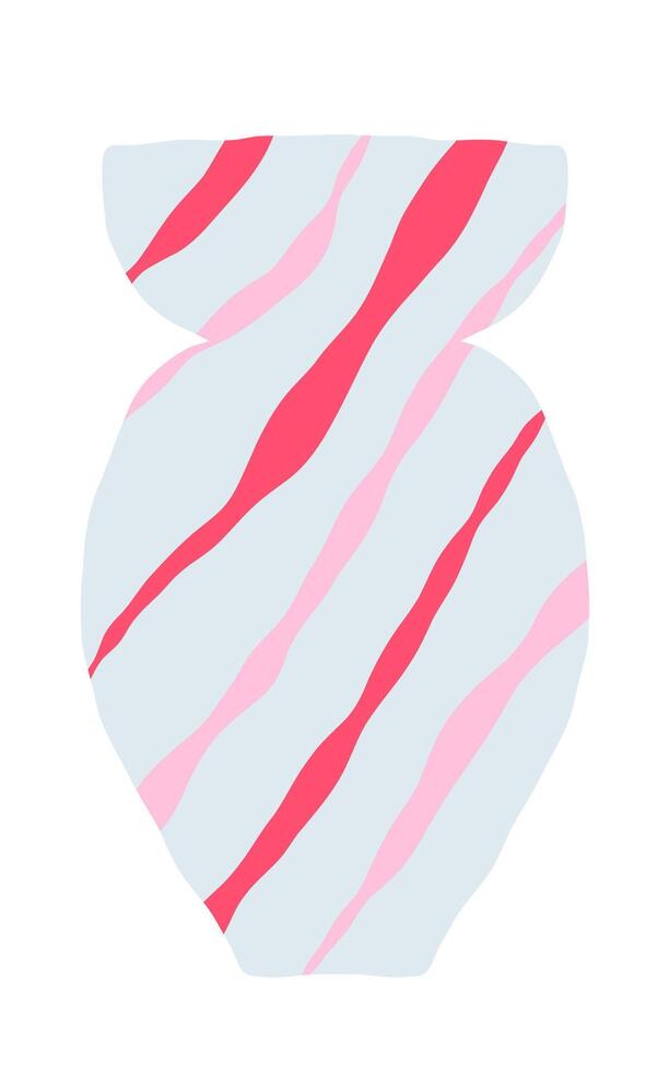 Hand drawn vase. Doodle clay pottery illustration. Isolated illustration for home decor and design, greeting card, banner, poster, label vector