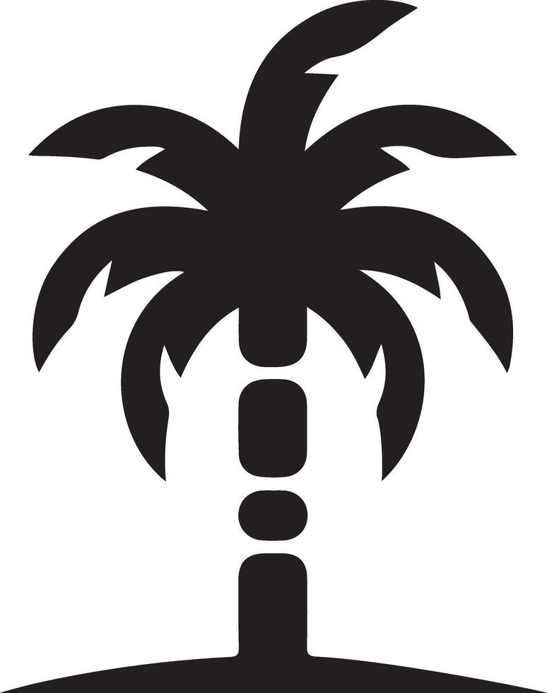 A stylized black and white icon of a palm tree vector