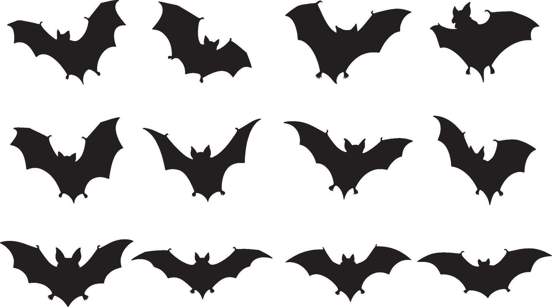 Bats silhouettes set on a white background vector