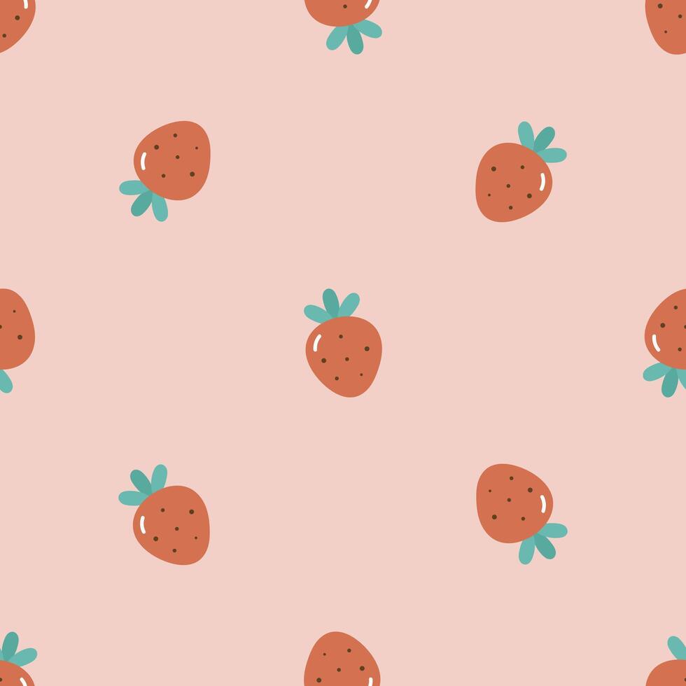 Seamless pattern with strawberry. For card, posters, banners, books, printing on the pack, clothes, fabric, wallpaper, textile or dishes. vector