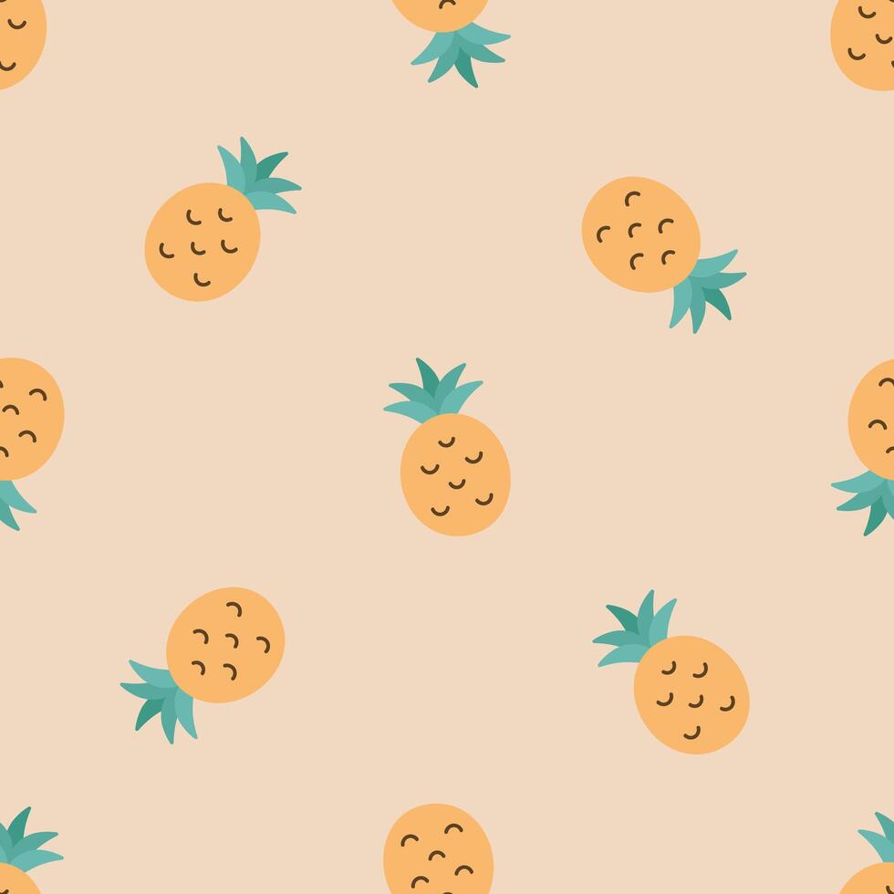 Seamless pattern with pineapple. Summer background. For card, posters, banners, books, printing on the pack, clothes, fabric, wallpaper, textile or dishes. vector
