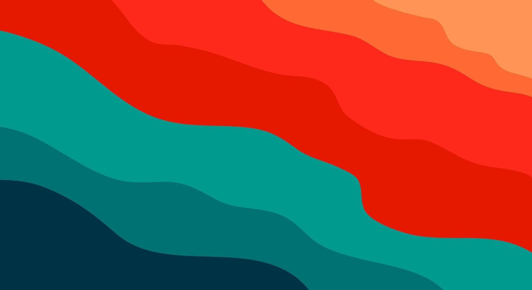 minimal abstract wavy background with flat red and blue colors. vector