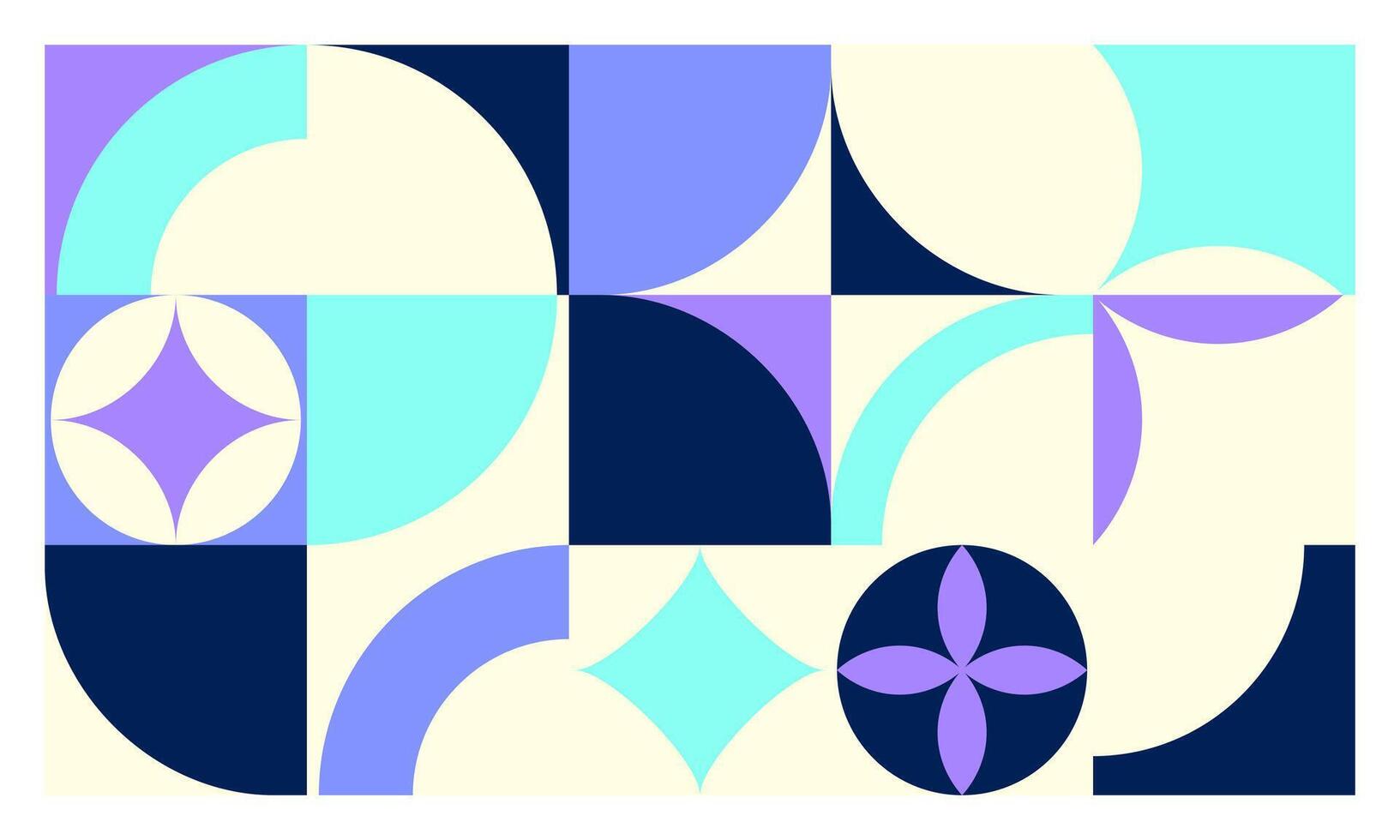 modern abstract background with geometric shapes in purple, teal, cream grid-style composition. vector
