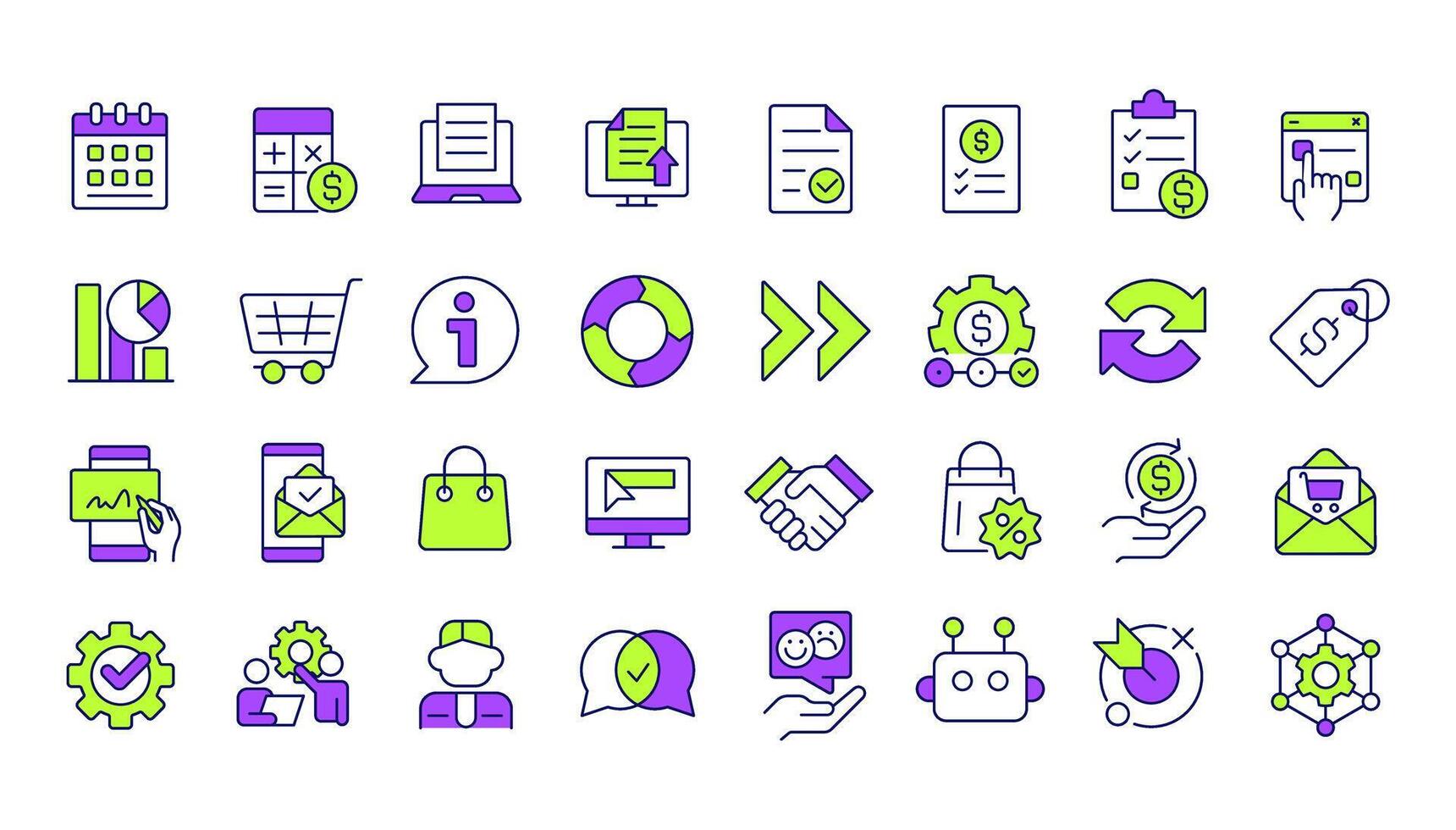 Quote management line color icons set. Workflow organization, documents. Price control, discount. Agreement, negotiation. illustrations. Simple flat colorful symbols collection. Editable stroke vector