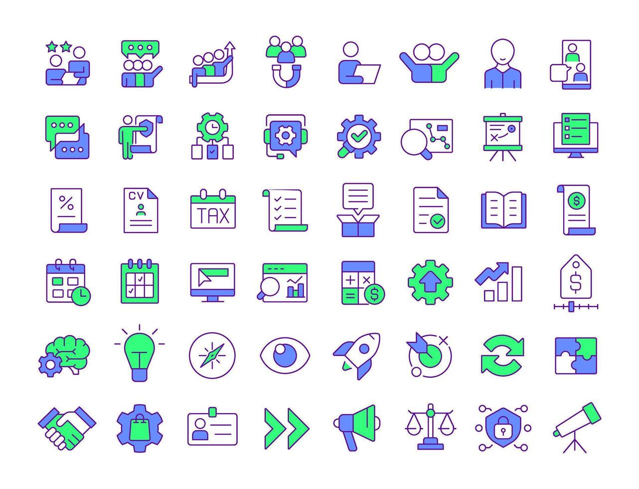 Colorful business vector icons collection