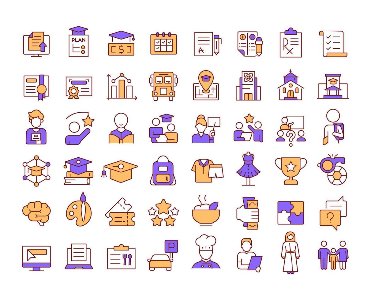 Educational icons collection for learning vector