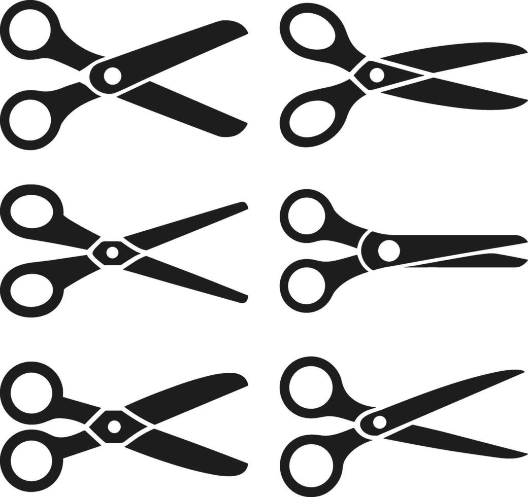 Scissors Silhouette Set - School Supplies Collection for Back to School vector