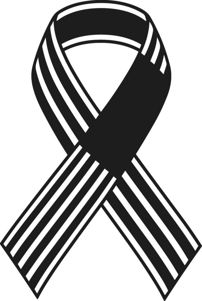 Striped Awareness Ribbon Silhouette Illustration vector