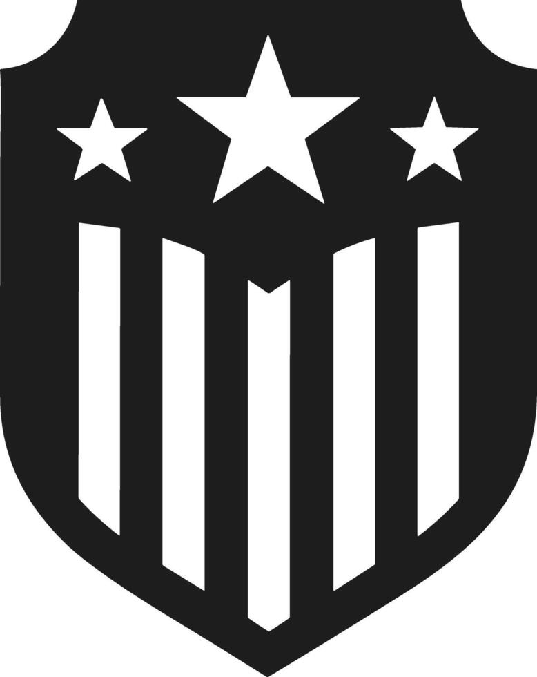 American Shield Silhouette with Stars and Stripes for Independence Day Design vector