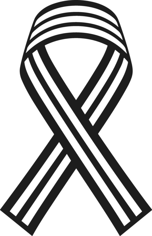 Awareness Ribbon Silhouette - Support and Charity Symbol Design vector