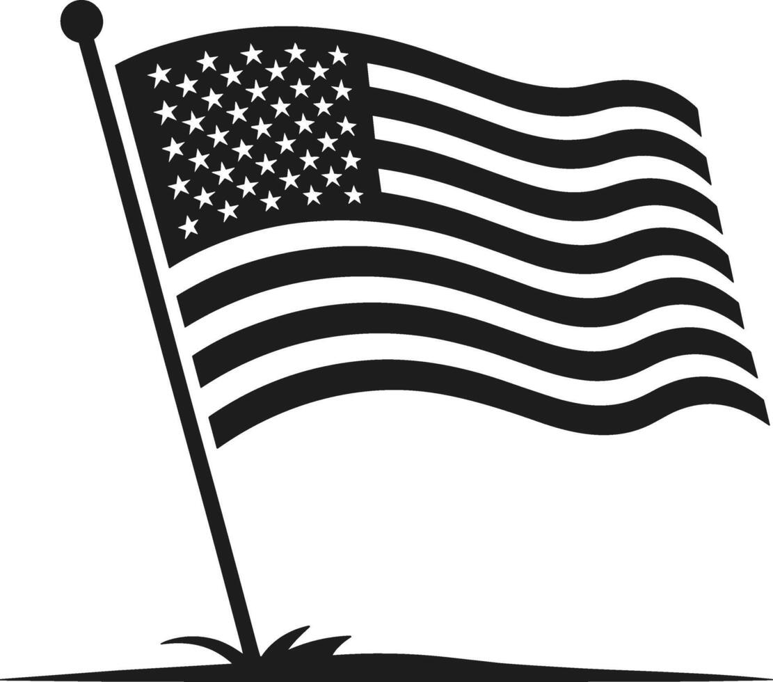 Silhouette of USA Flag on Ground for Independence Day Celebration vector