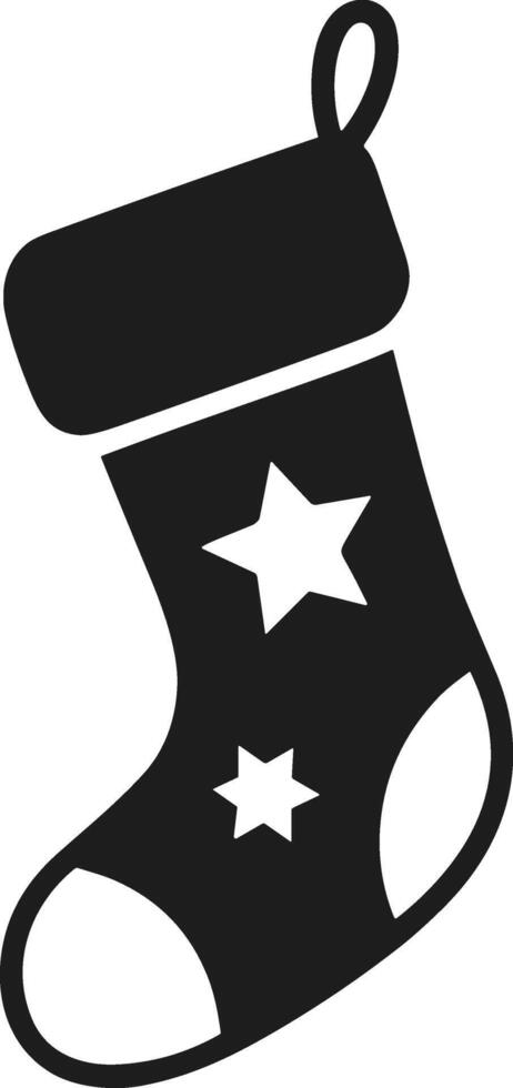 Star Christmas Stocking Silhouette for Holiday Decor vector