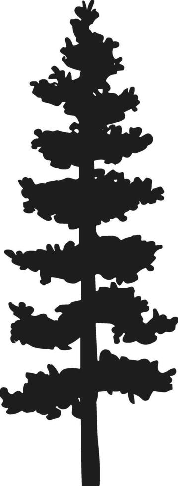 Silhouette of Tall Pine Tree - Evergreen Forest Graphic for Nature and Outdoor Themes vector