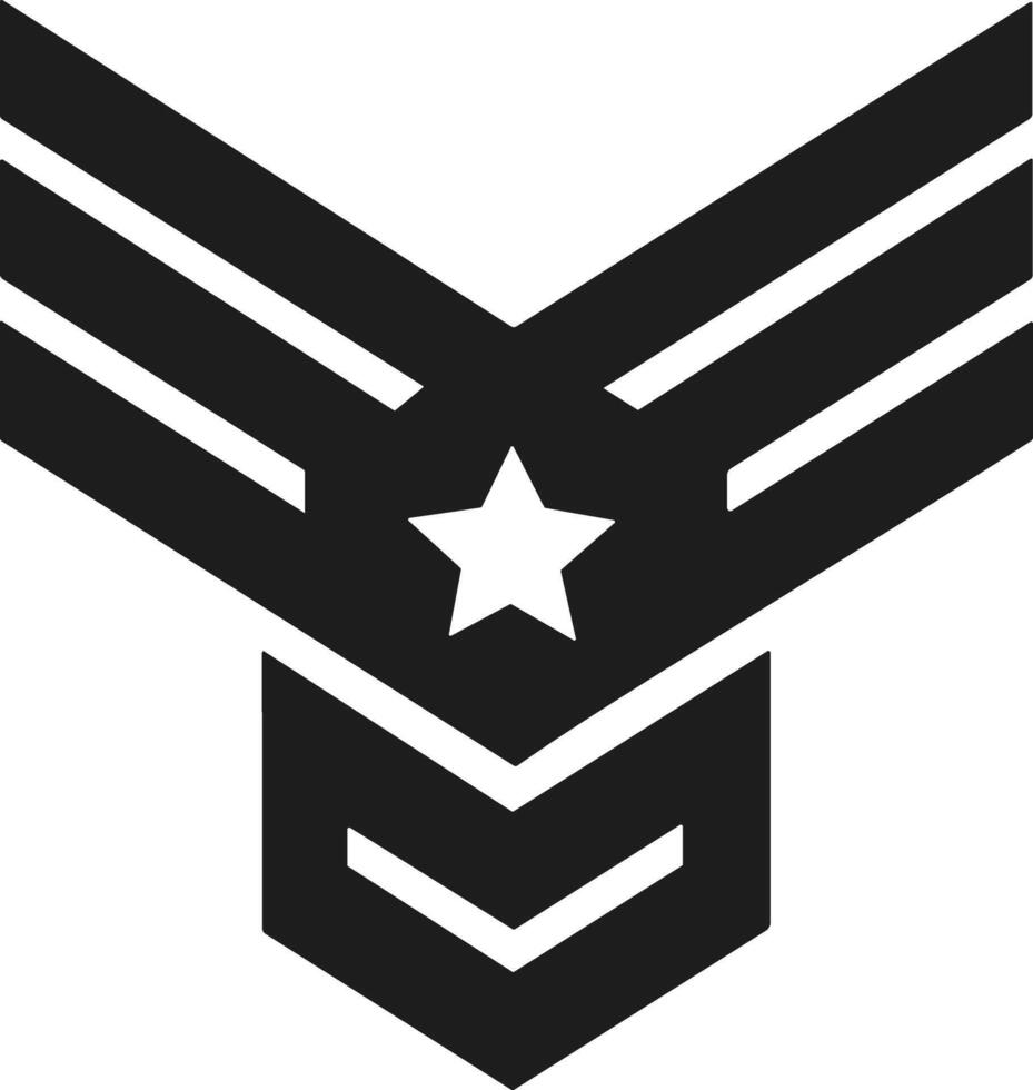 Military Rank Star Emblem Silhouette - Bold Insignia Design vector