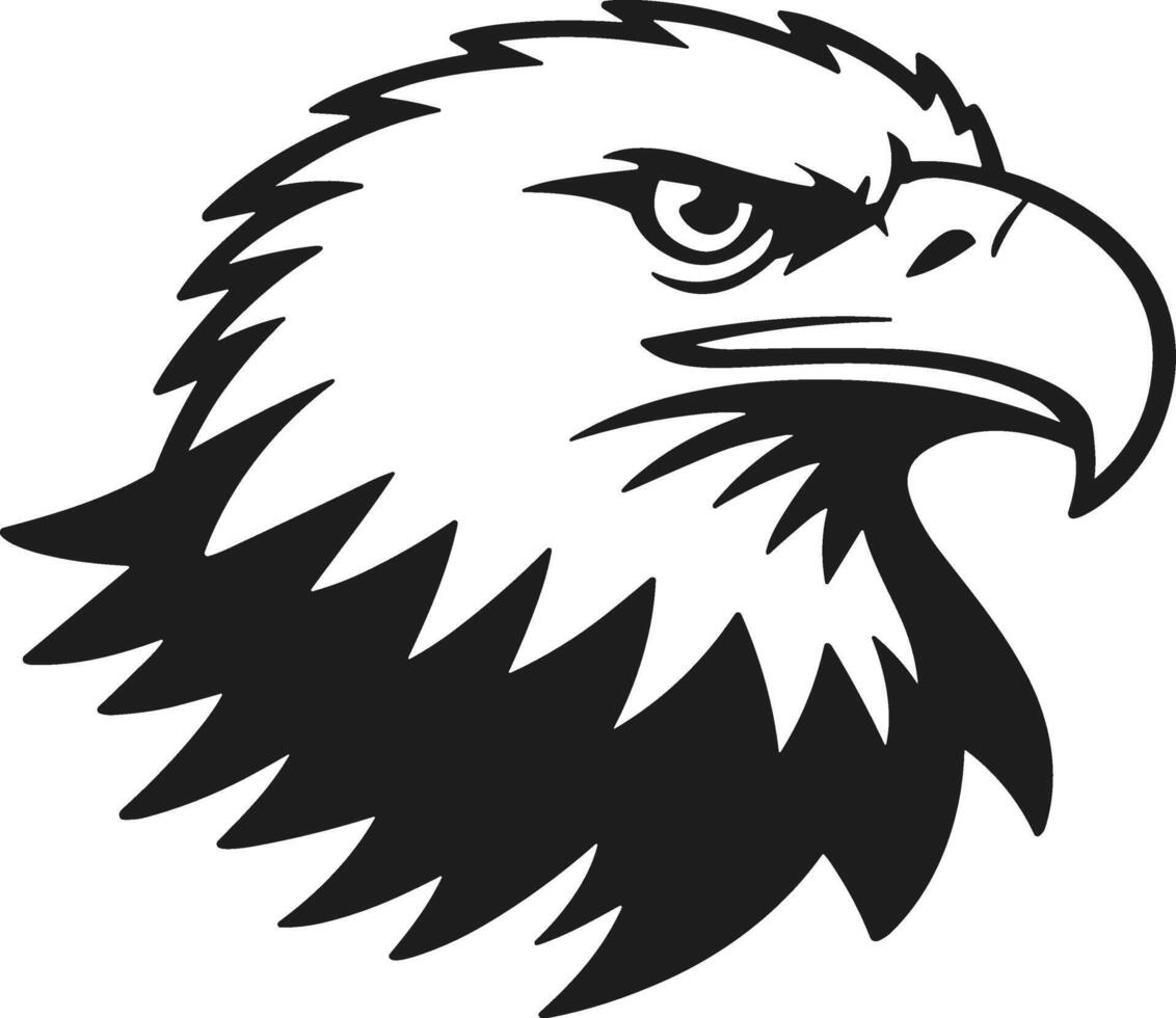 Bold Eagle Head Silhouette - USA Independence Day Patriotic Symbol vector