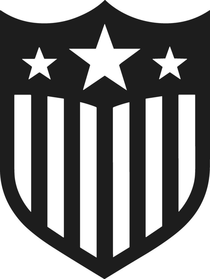 Curved Top American Shield Silhouette with Stars and Stripes - Independence Day vector