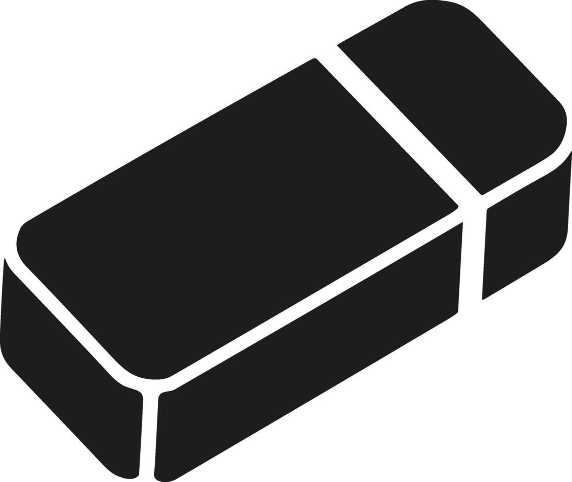 Rounded Eraser Silhouette - Modern Isometric School Supply vector
