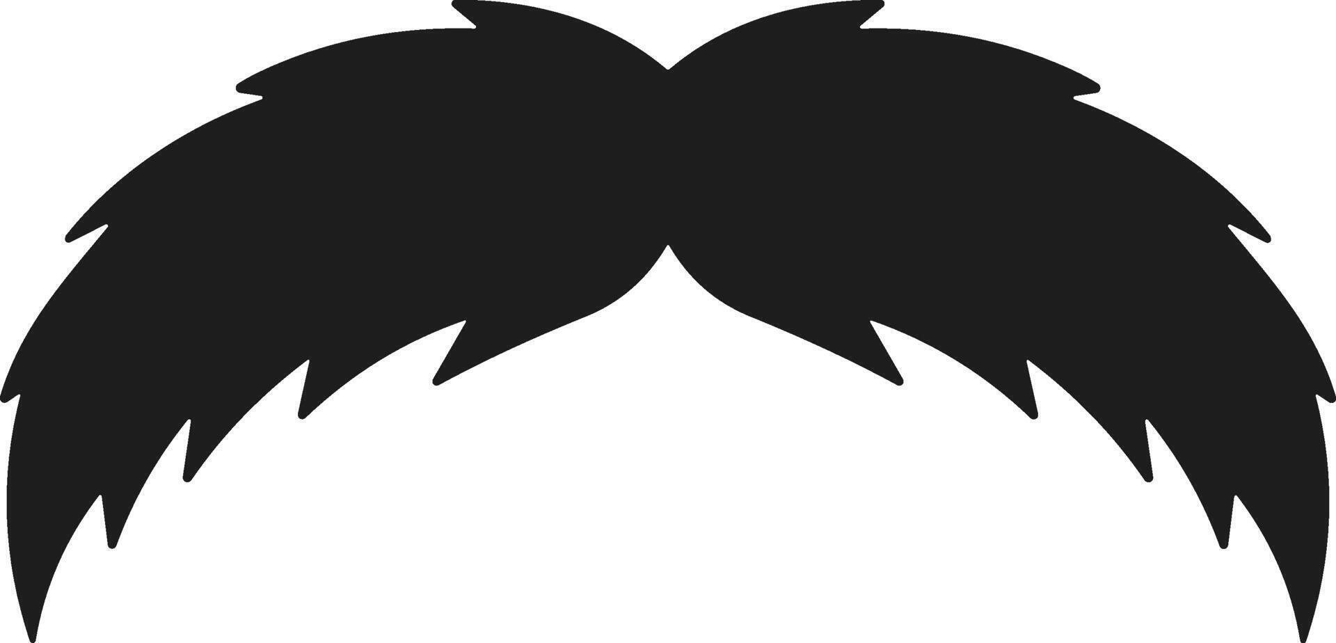 Classic Handlebar Mustache Silhouette - Retro Facial Hair Icon vector