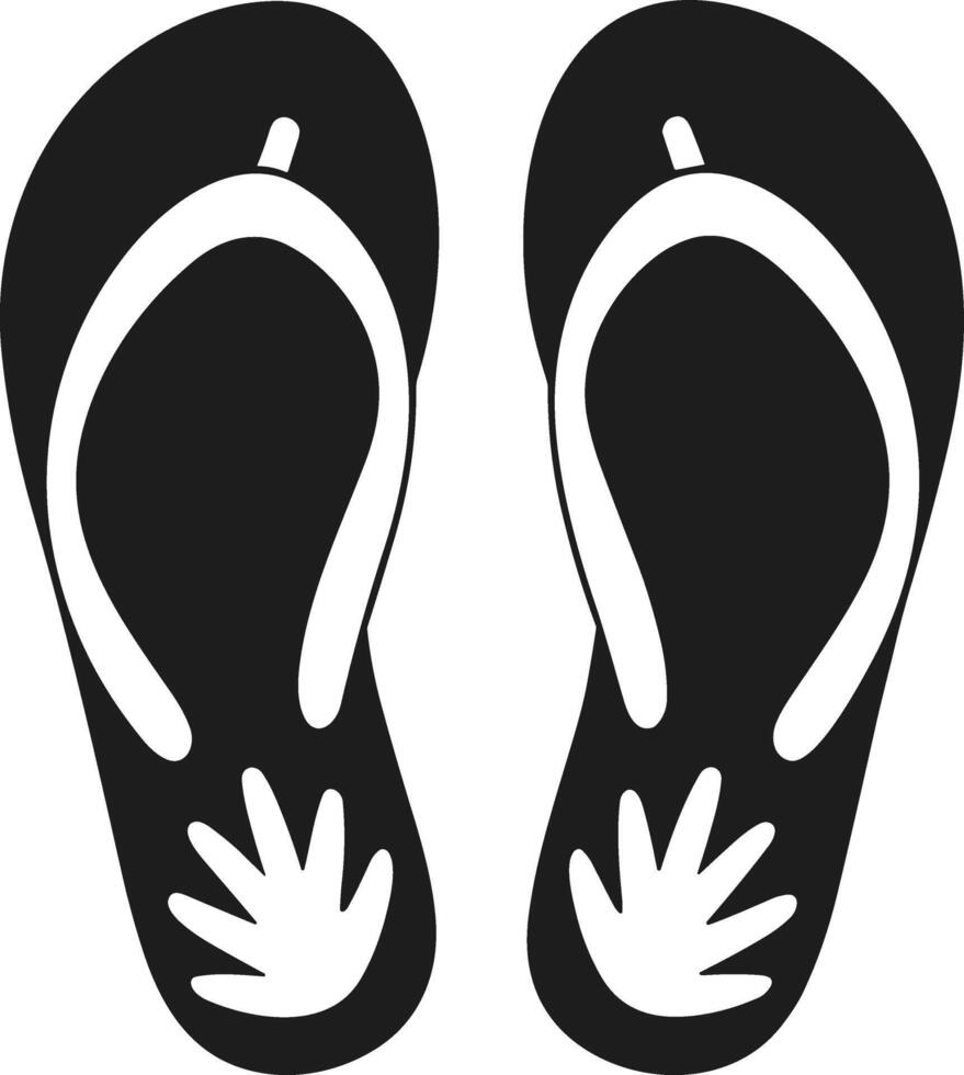 Palm Leaf Flip Flops Silhouette - Summer Beach Sandals for Tropical Travel Designs vector