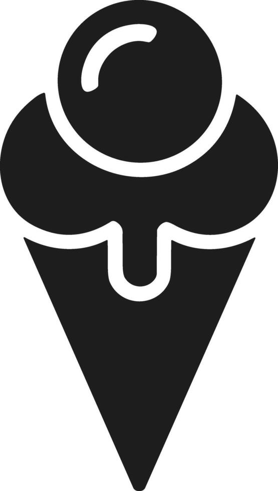 Ice Cream Cone Silhouette - Minimal Dessert for Summer, Food, and Sweets Designs vector