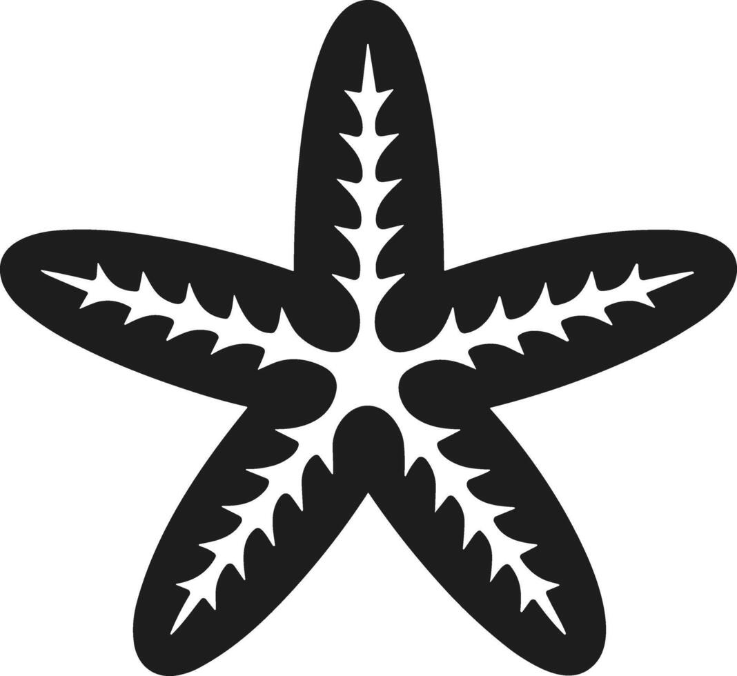 Starfish Silhouette - Marine Sea Life Illustration vector