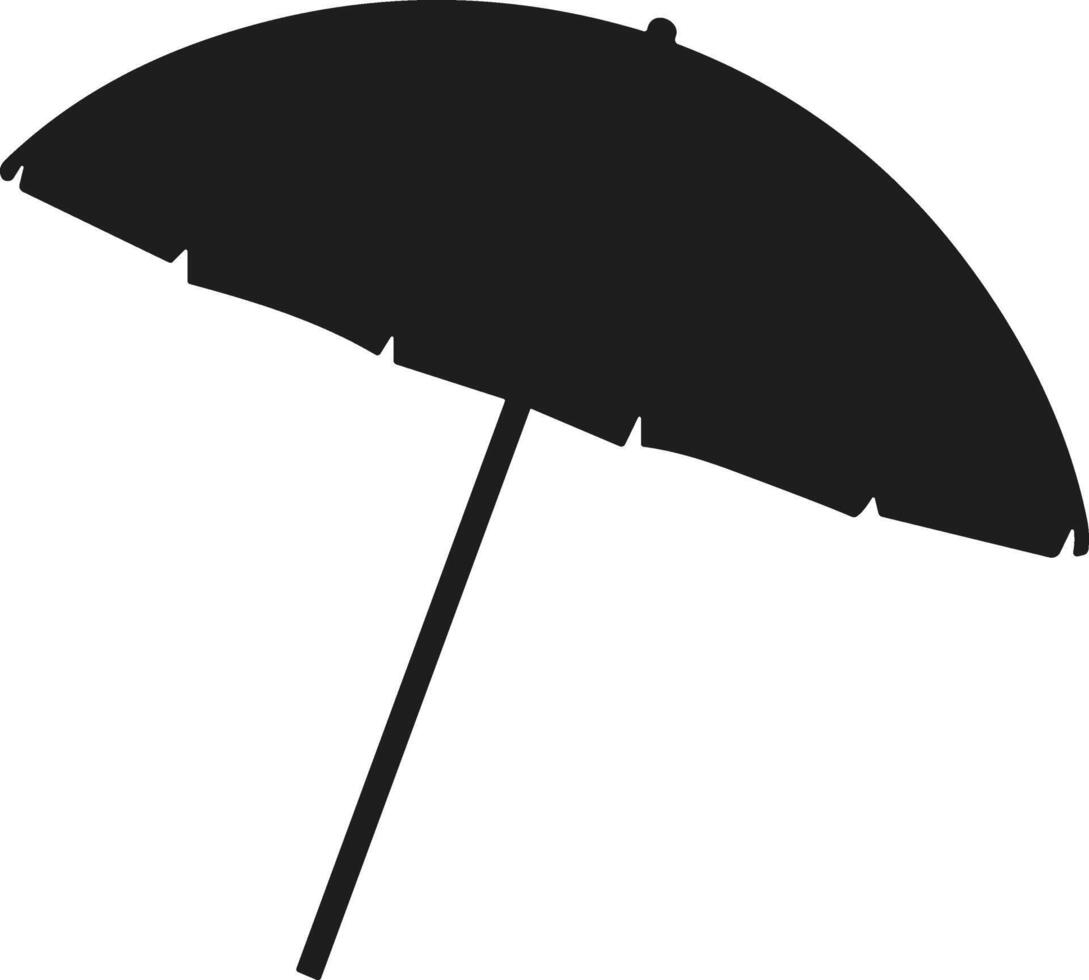 Beach Umbrella Silhouette - Summer Shade Illustration vector