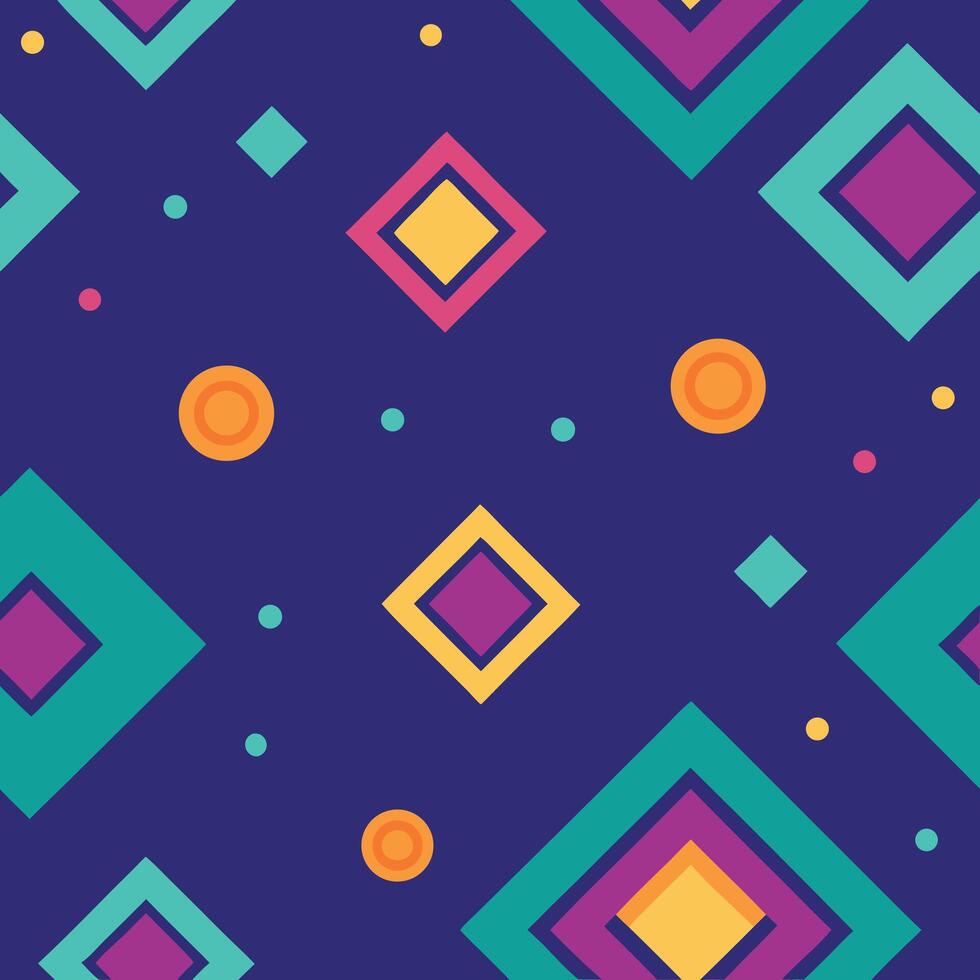 a colorful pattern with squares and circles vector
