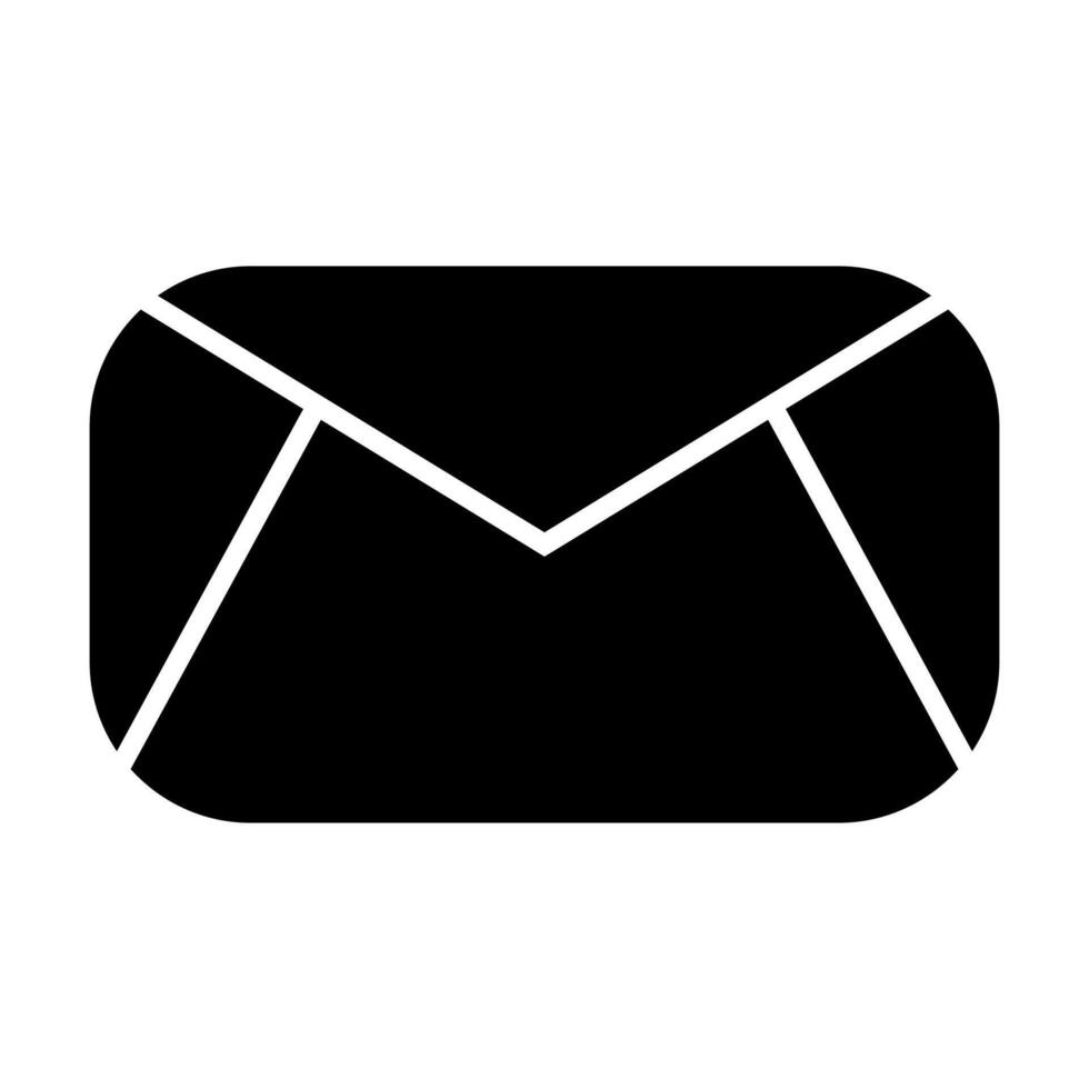 Crisp black silhouette of an envelope, a universal symbol for communication, email, and messages. Simple effective for digital interfaces, stationery designs, or conveying contact and correspondence vector