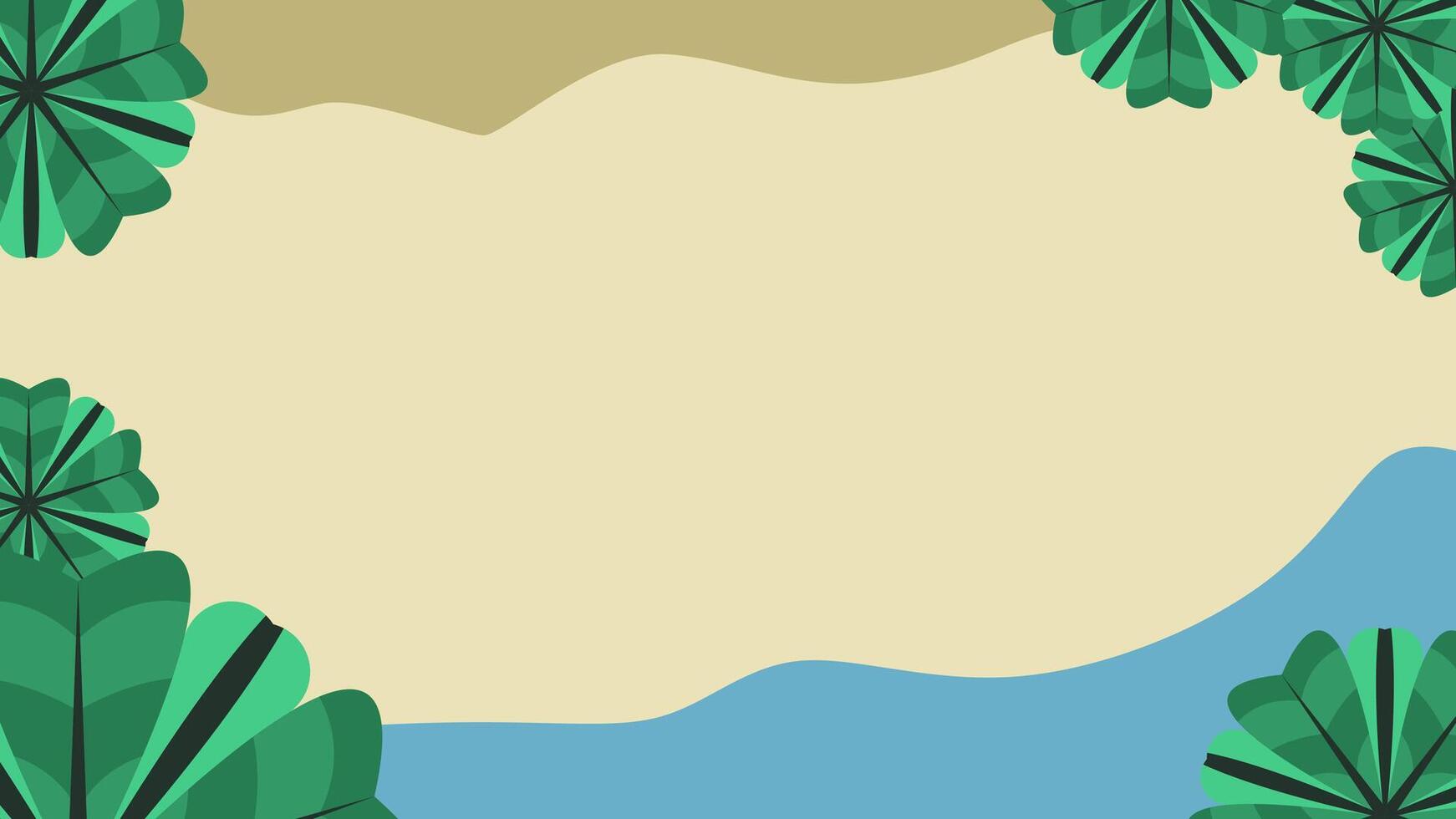 earth tone background features green foliage and calm blue water, perfect for nature, eco friendly, or tranquil themes. Ample copy space makes it ideal for banners, presentations, and digital content vector