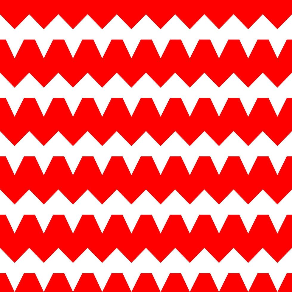 Bold seamless pattern of red zig zag lines on a white background, creating a dynamic and eye catching graphic. Ideal for modern textiles, packaging, or digital art vector
