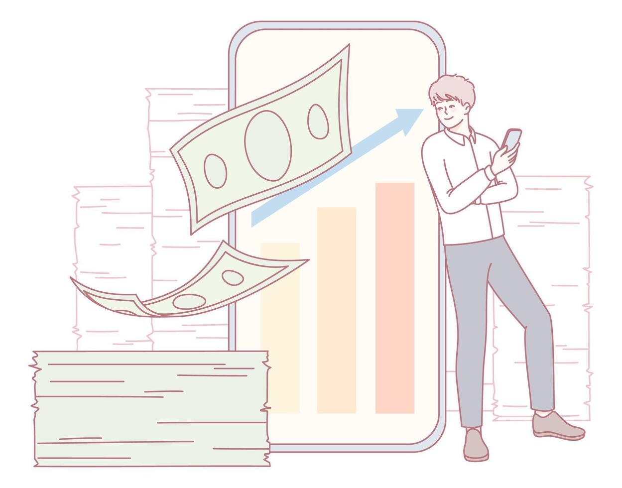 An Illustration of Financial Growth and Investment Strategy in Todays Market Environment vector