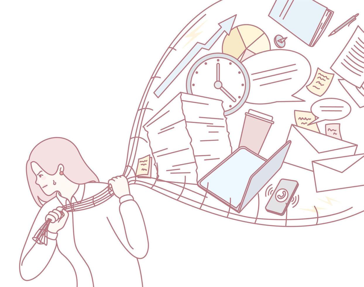 Effectively Managing Workload While Navigating Through Information Overload Challenges vector