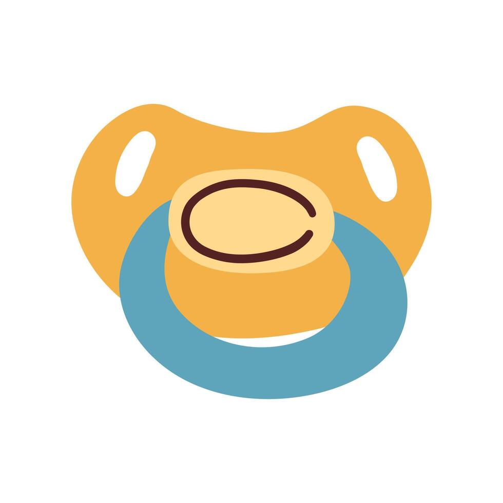 Baby pacifier icon in flat style. Nipple for newborn child illustration on isolated background. Soother sign vector