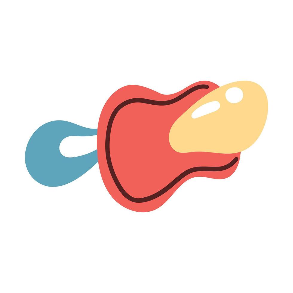 Baby pacifier icon in flat style. Nipple for newborn child illustration on isolated background. Soother sign business concept. vector