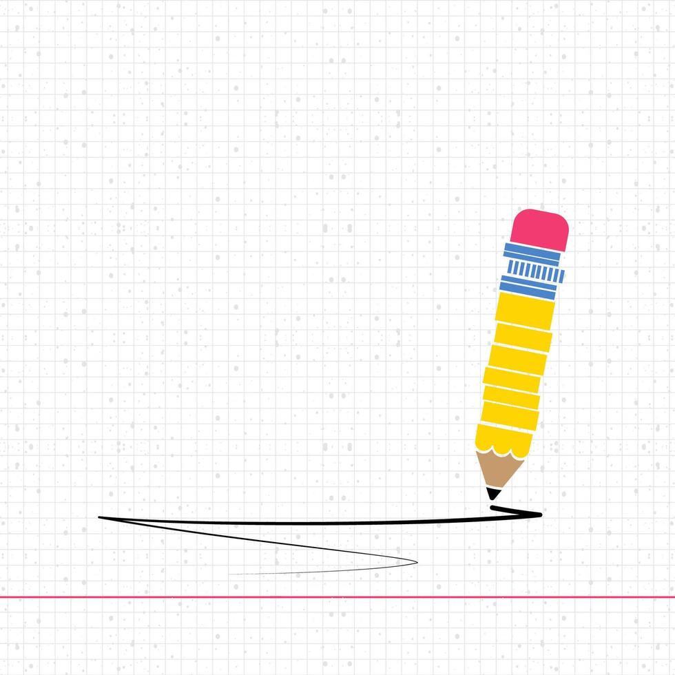 A simple pencil and a sheet of paper. vector