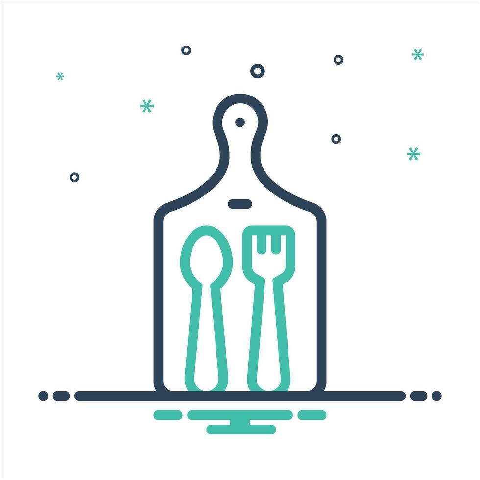 Mix icon chopping board vector