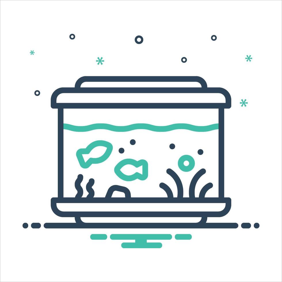 Mix icon aquarium vector