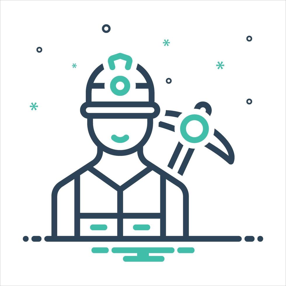 Mix icon miner vector