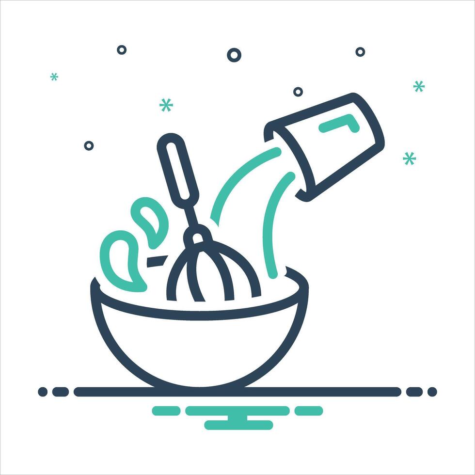 Mix icon mixing bowl vector