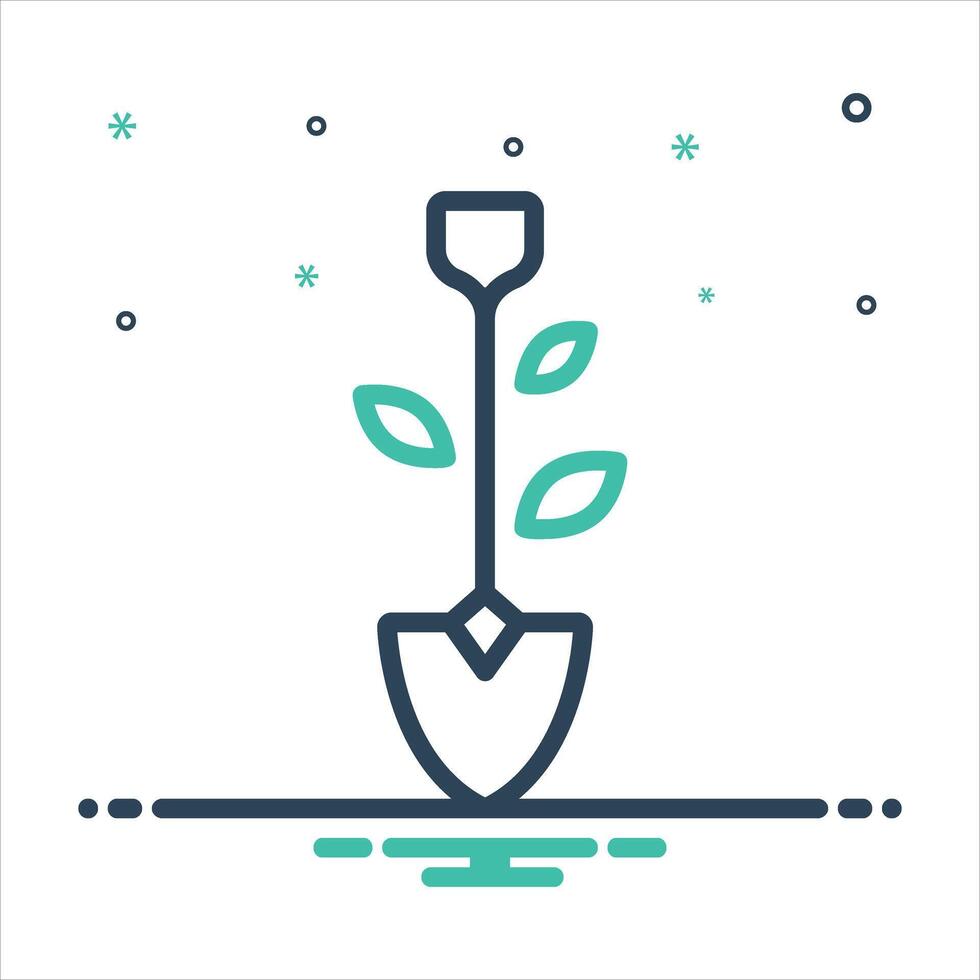 Mix gardening icon vector