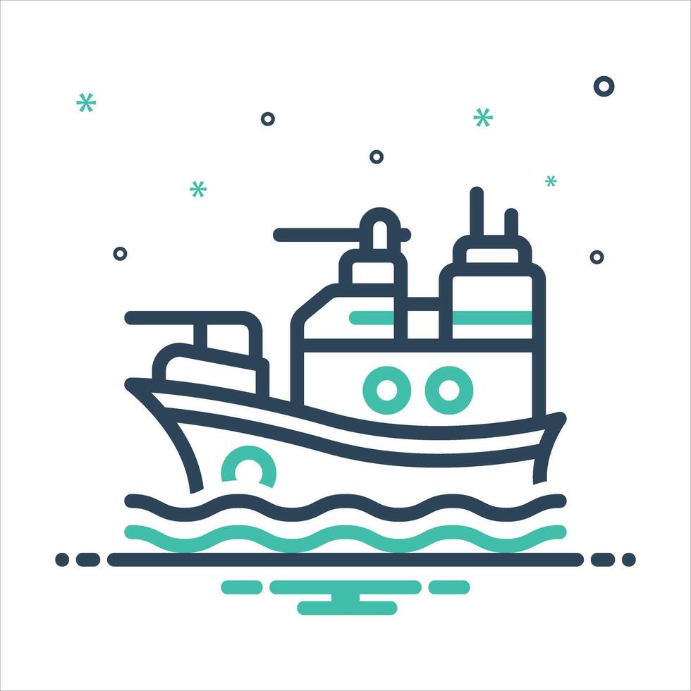 Mix icon battleship vector