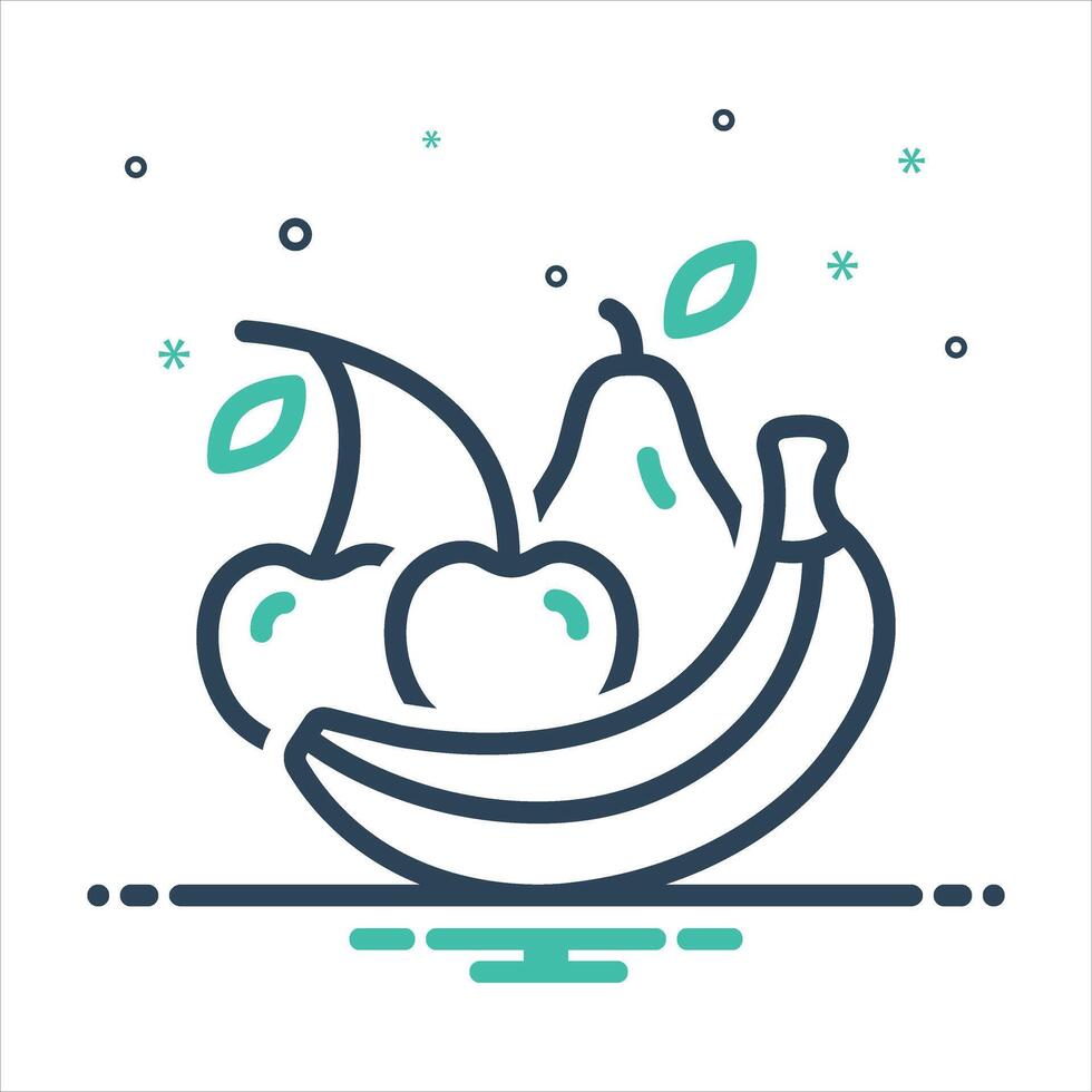 Mix icon fruits vector
